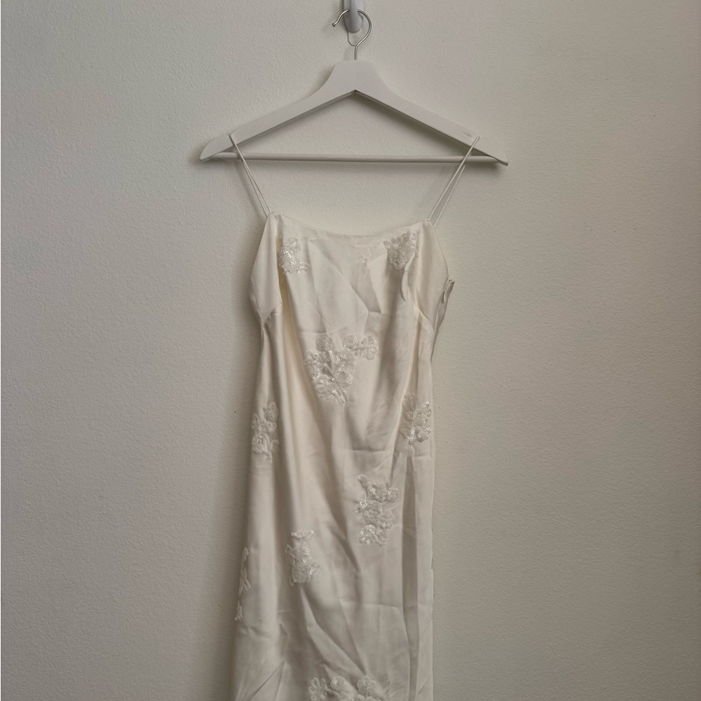 Abercrombie & Fitch White Spaghetti Strap Slip Dress